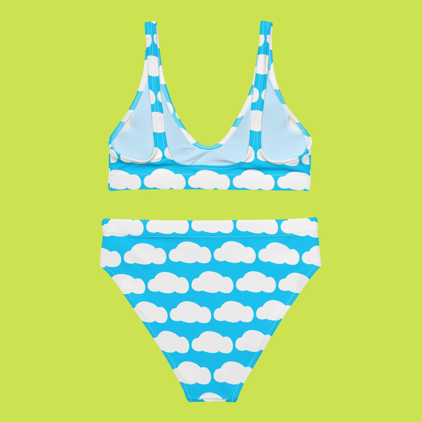 Bikini mit Wolken - aus recyceltem Material - blau/weiß