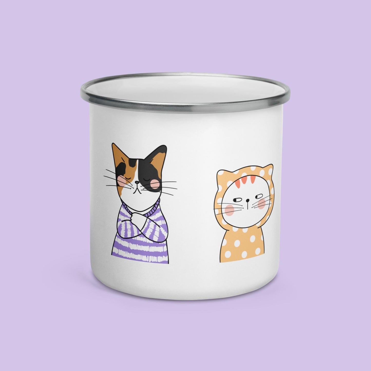 Emailletasse - genervte Katzen 2