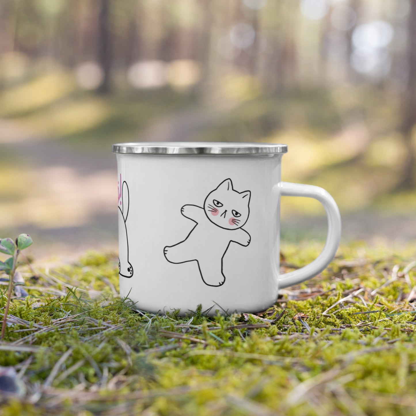 Emailletasse - genervte Katzen