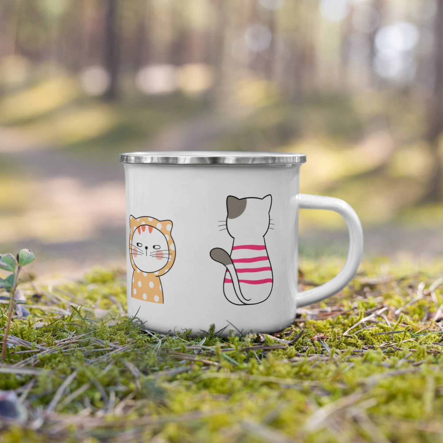 Emailletasse - genervte Katzen 2