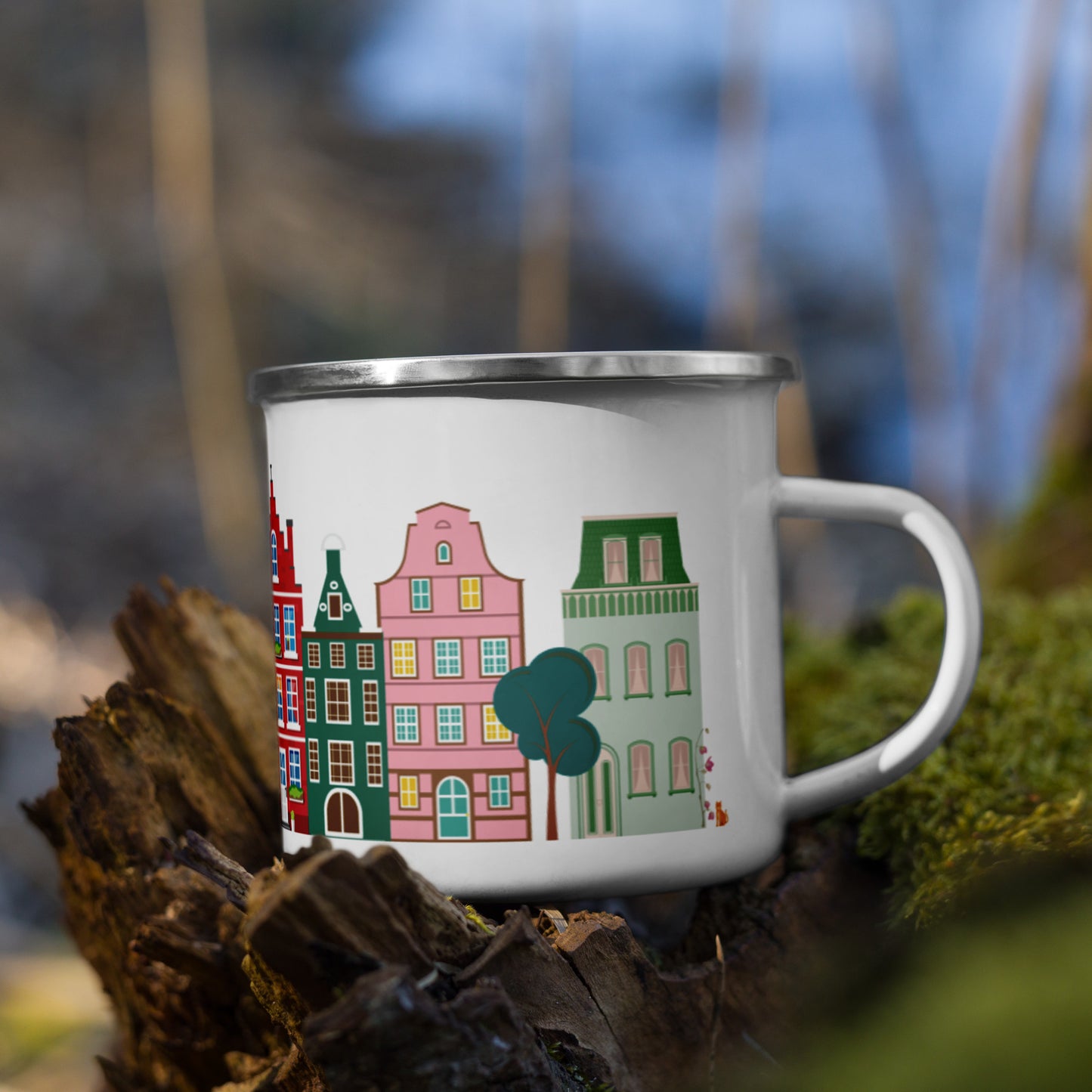 Emailletasse - Häuser