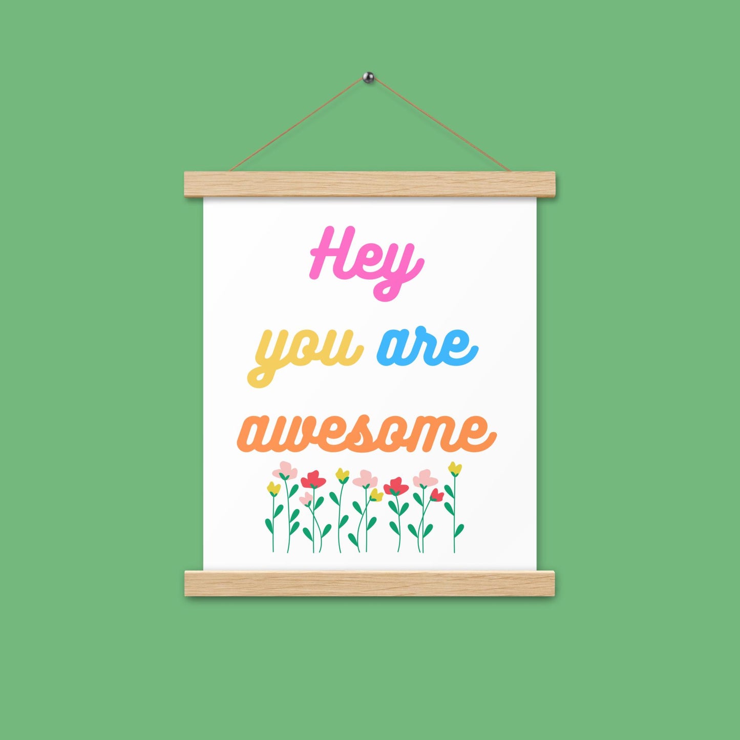 Poster - you are awesome - mit Holzaufhänger