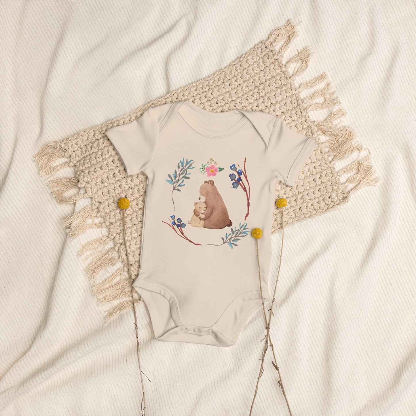 Bio Babystrampler - Liebe - floral
