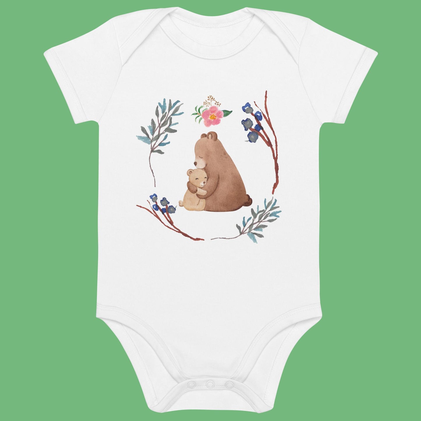 Bio Babystrampler - Liebe - floral
