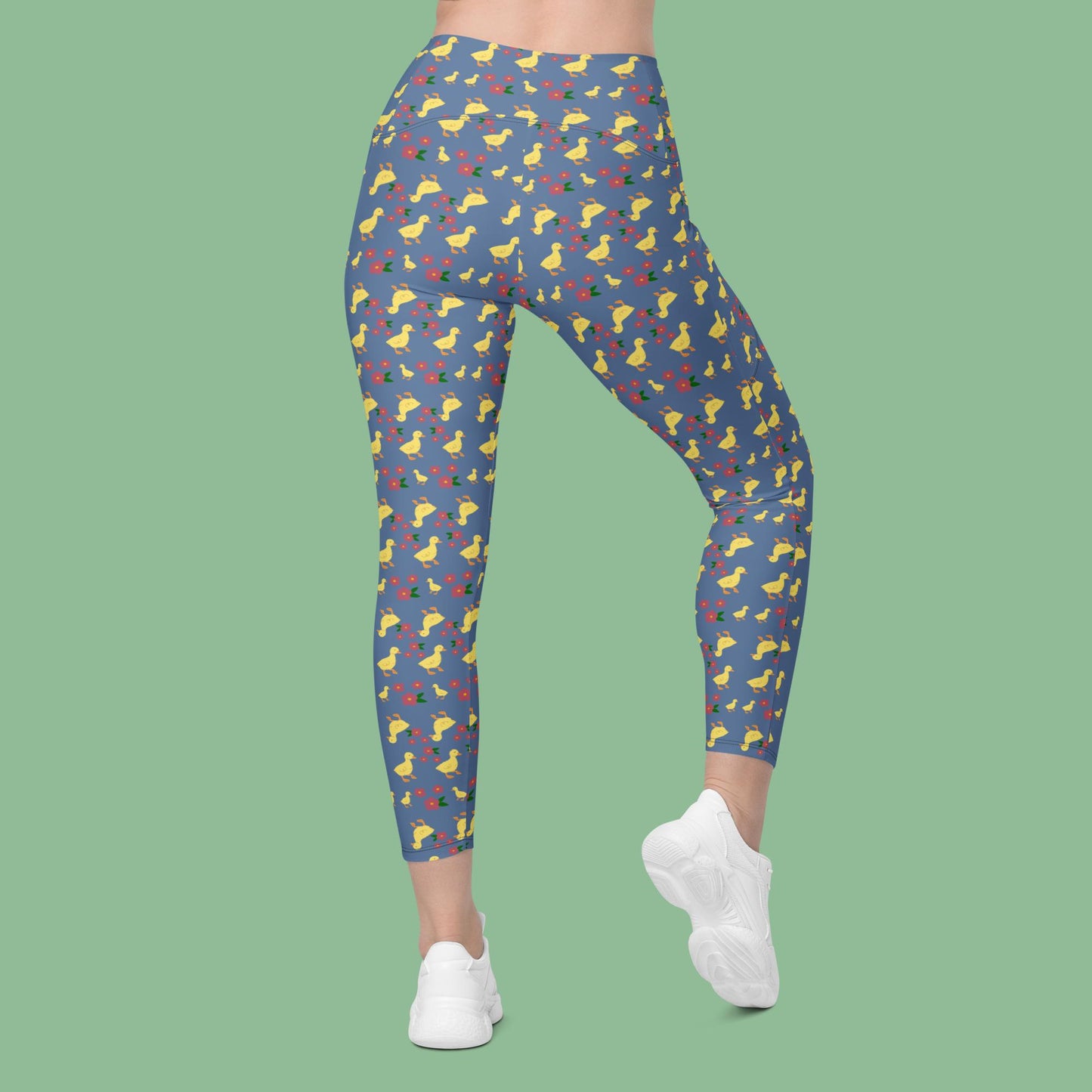 V-Bund-Leggings mit Taschen - Entchen