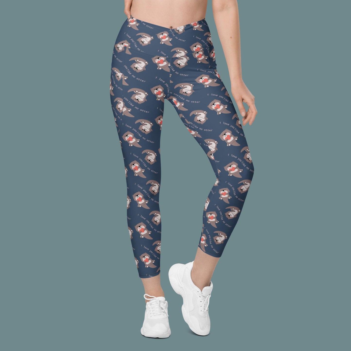 V-Bund-Leggings mit Taschen - Otter