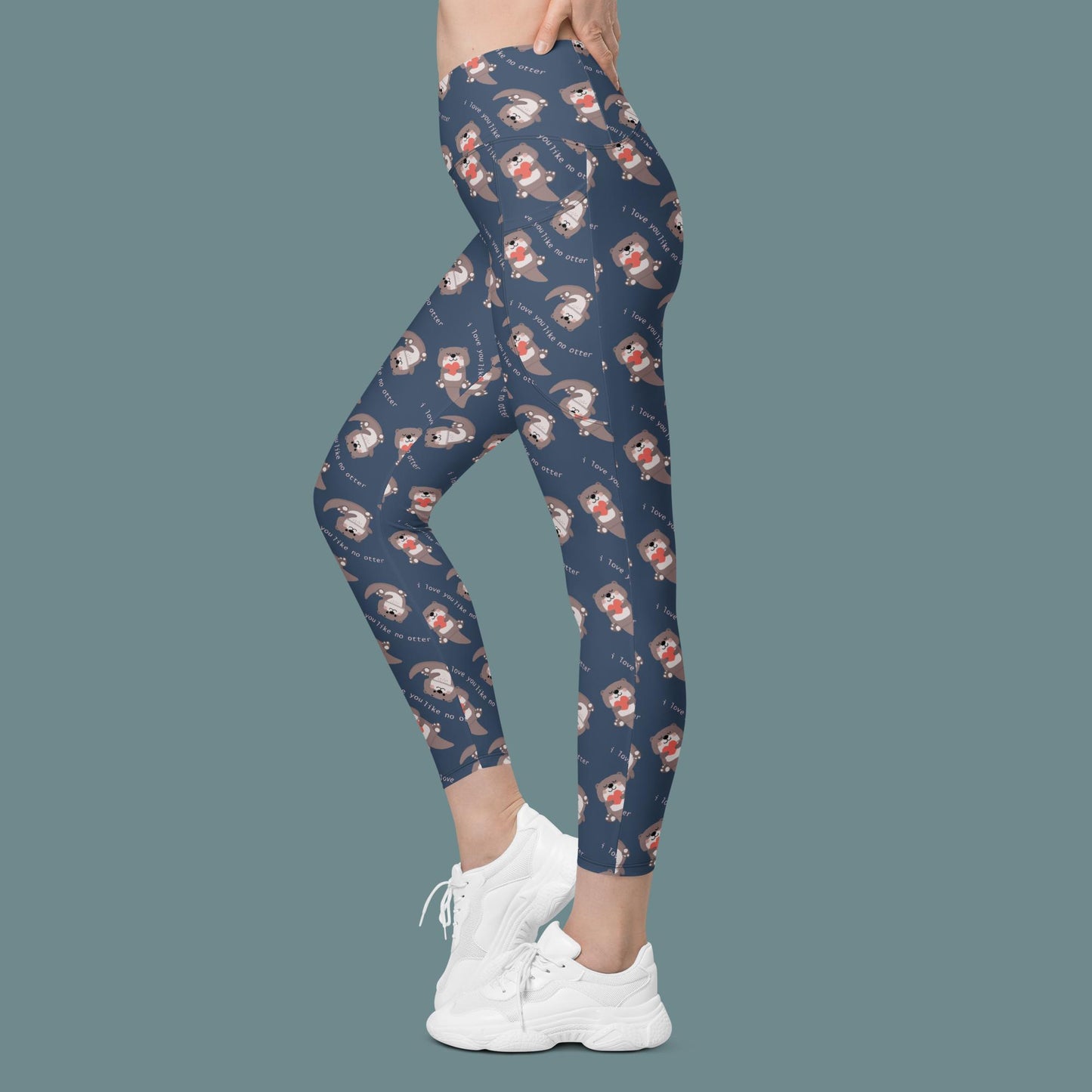 V-Bund-Leggings mit Taschen - Otter