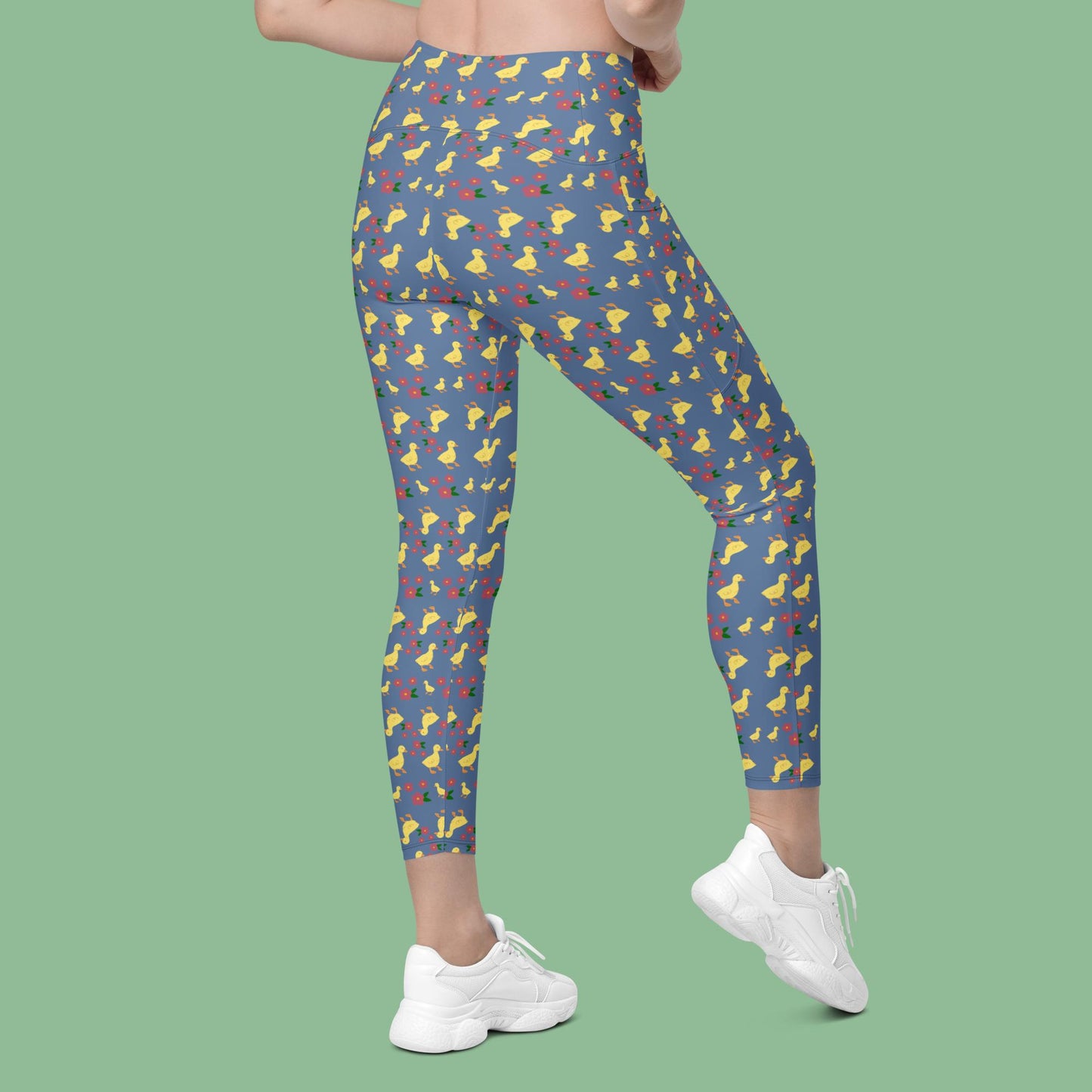 V-Bund-Leggings mit Taschen - Entchen