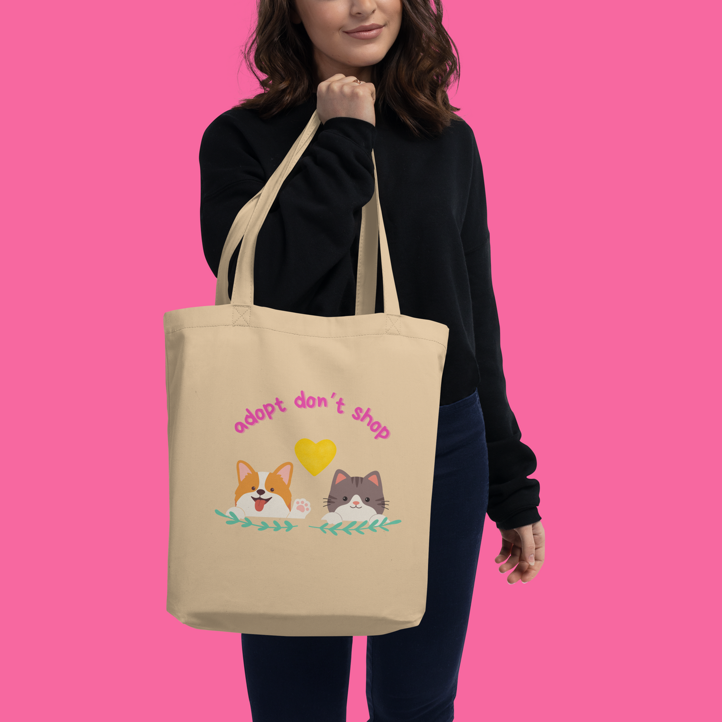 Bio-Stoffbeutel - adopt dont shop - Tierschutz