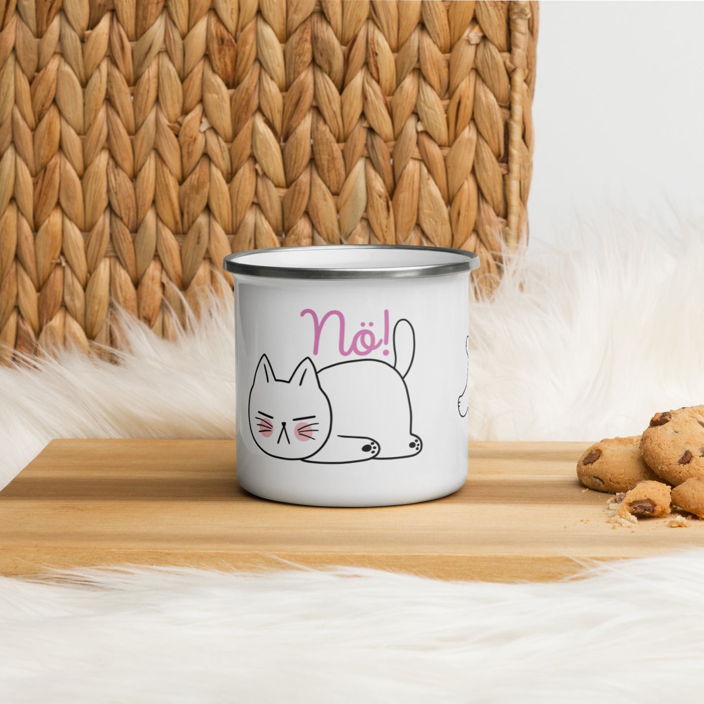 Emailletasse - genervte Katzen