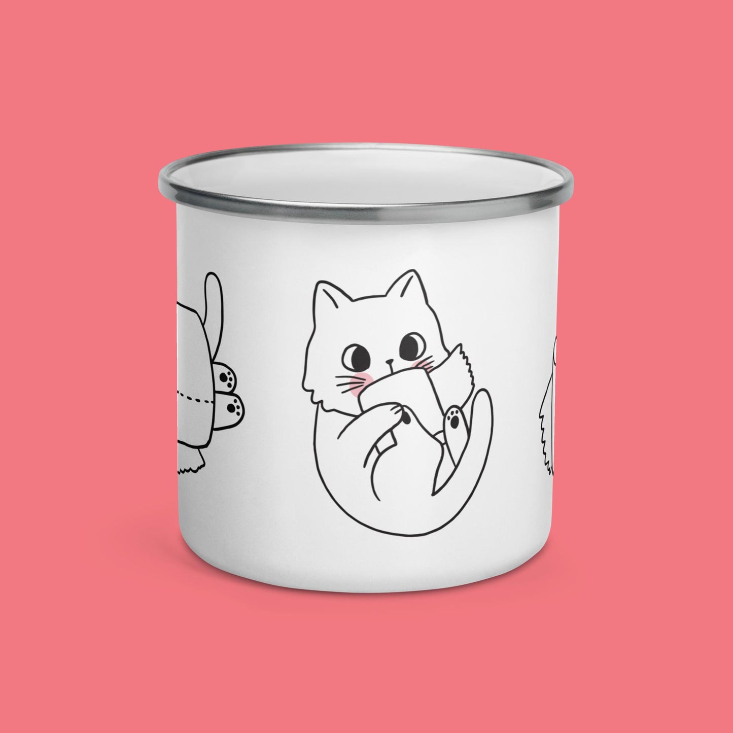 Emailletasse - Toilettenpapierkatzen :)
