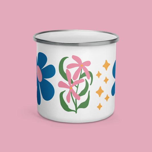 Emailletasse - Floral
