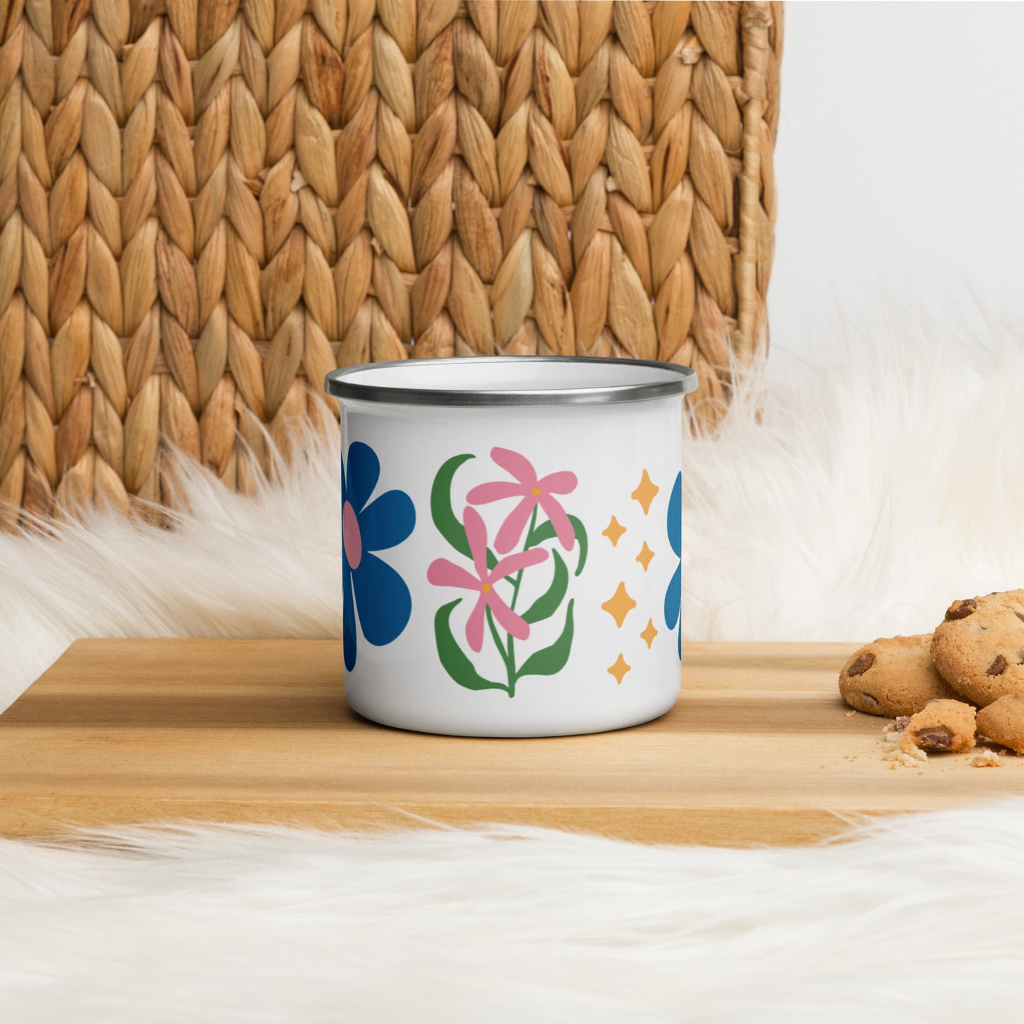 Emailletasse - Floral