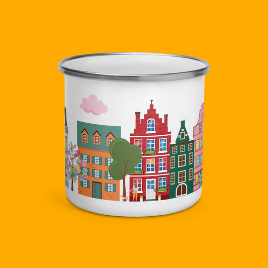 Emailletasse - Häuser