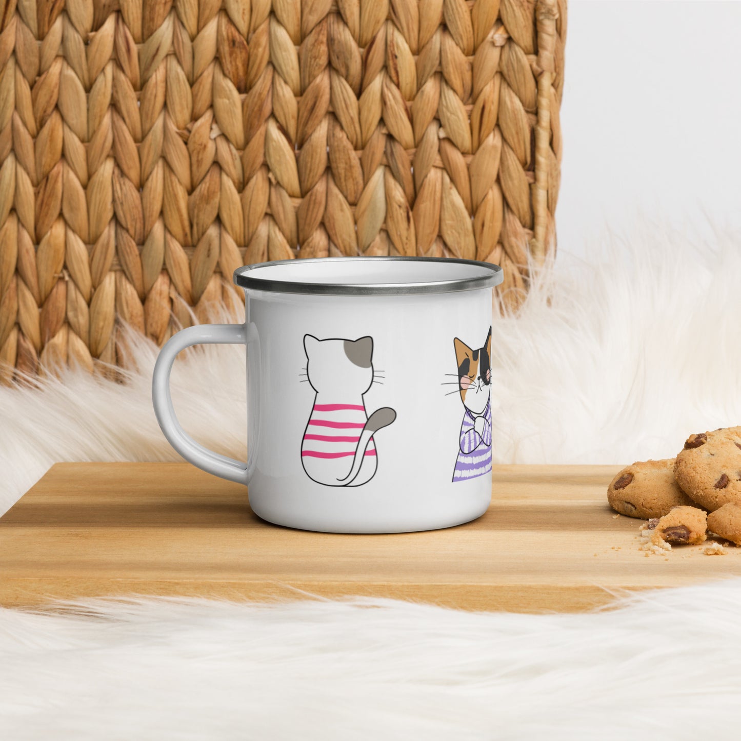 Emailletasse - genervte Katzen 2