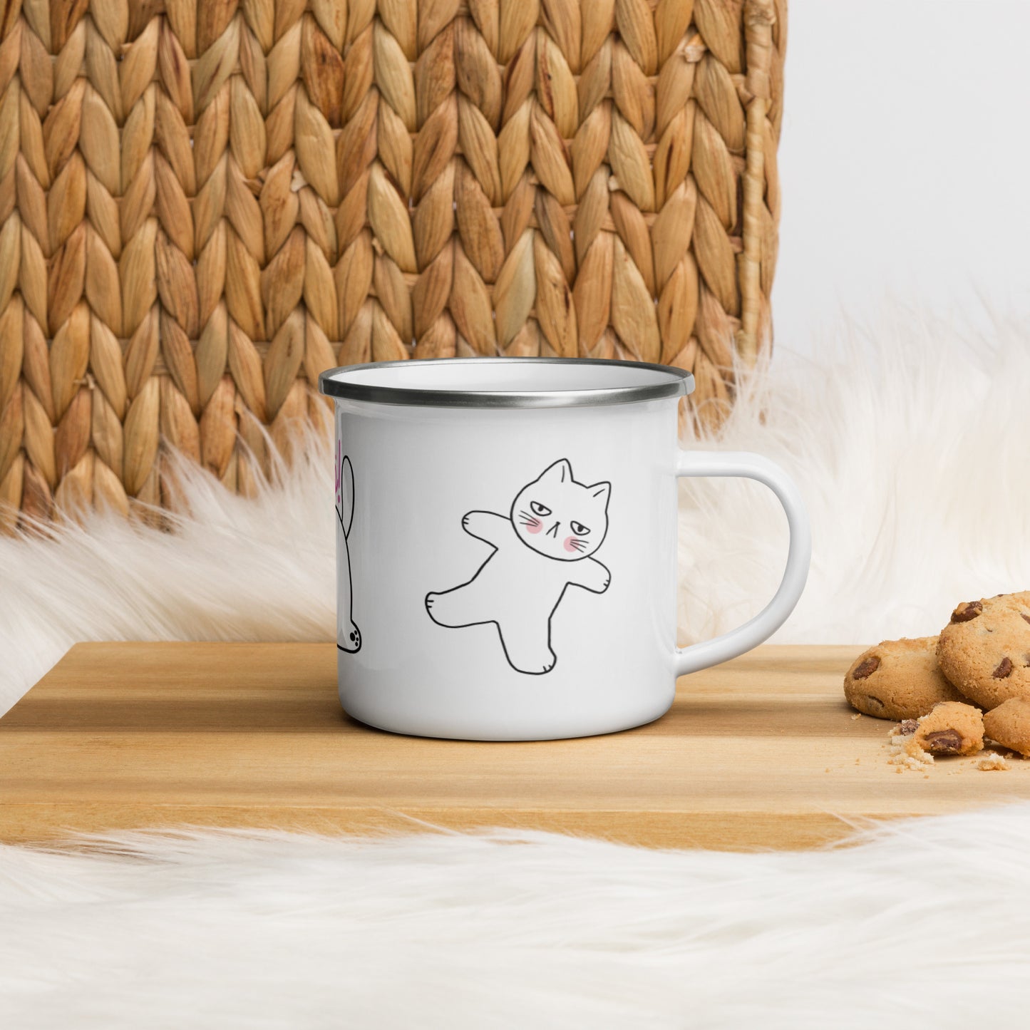 Emailletasse - genervte Katzen