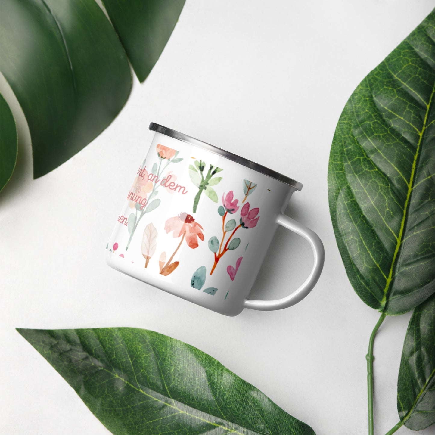 Emailletasse - Geliebter Garten