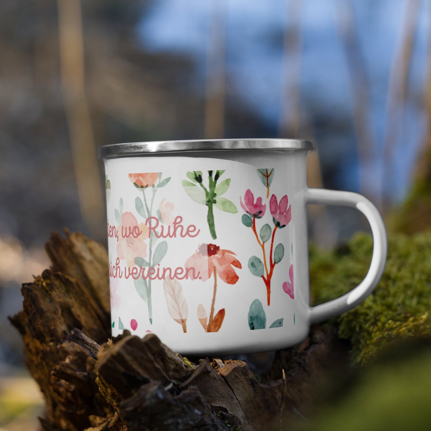 Emailletasse - Geliebter Garten 2