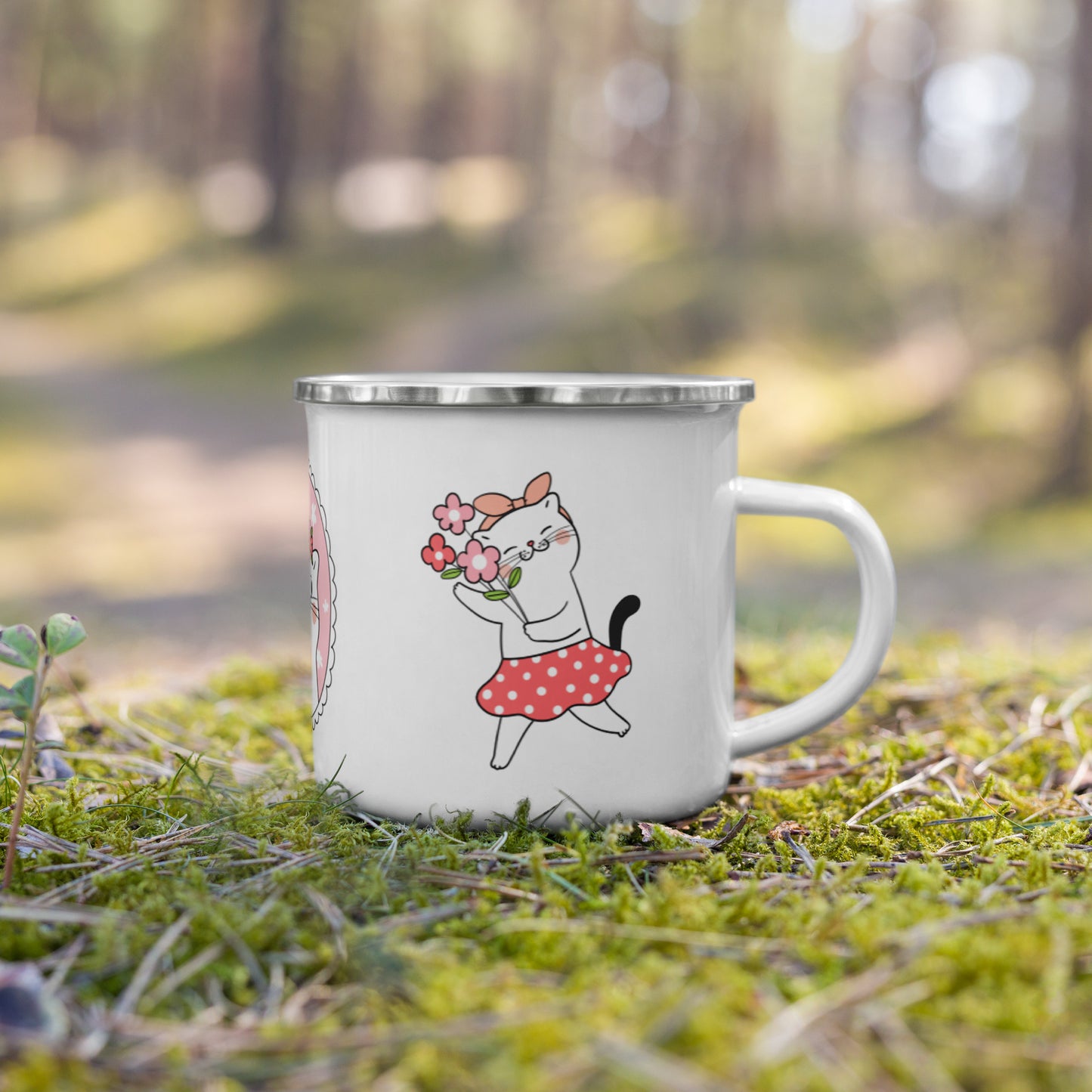 Emailletasse - süße Miezen