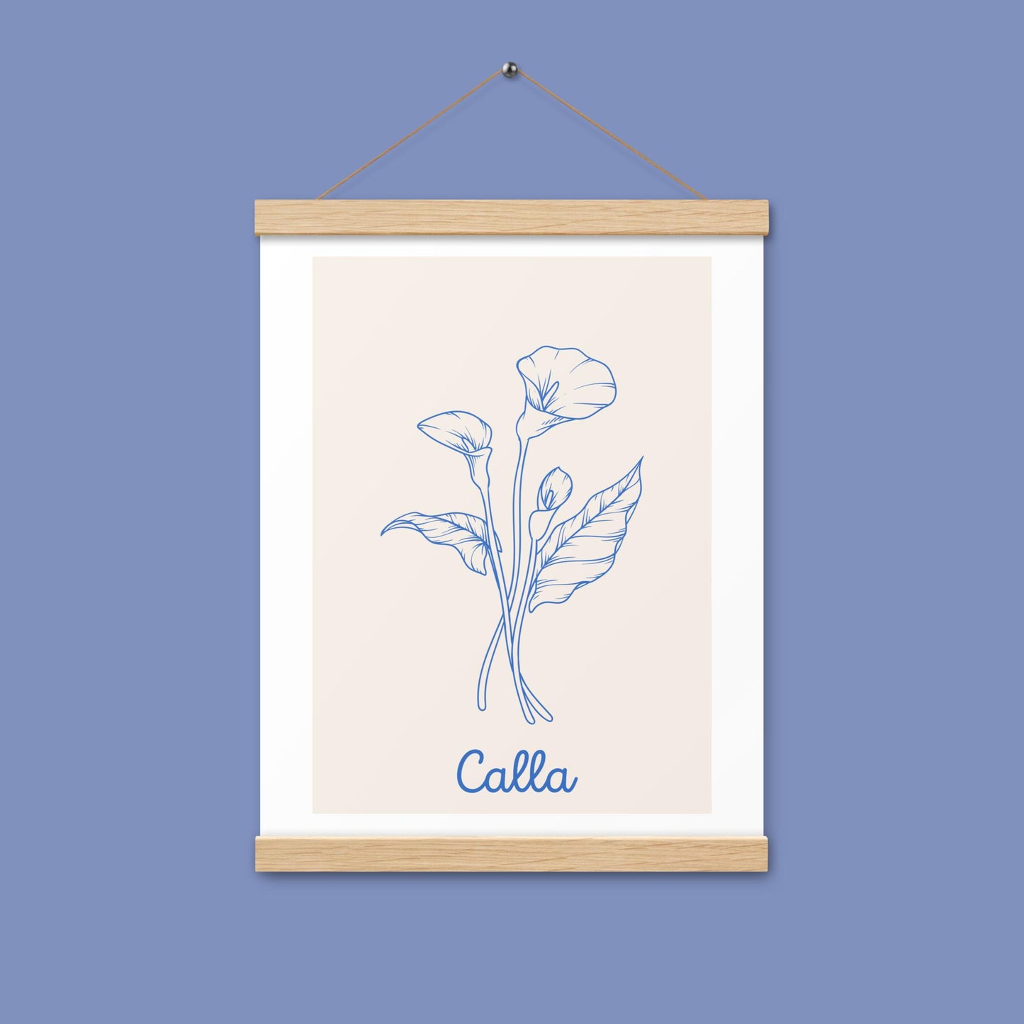 Poster - Calla - mit Holzaufhänger