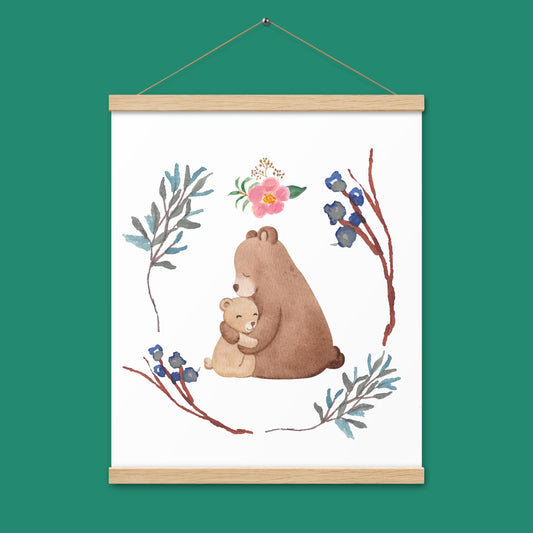 Poster - Liebe - floral - mit Holzaufhänger