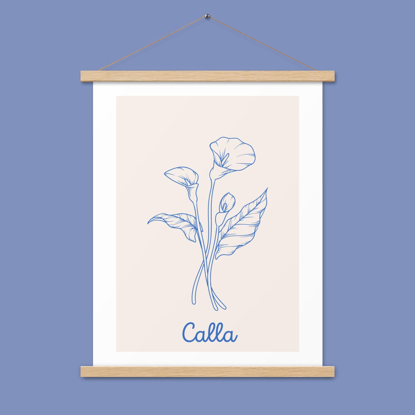 Poster - Calla - mit Holzaufhänger